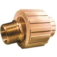 Nibco 3/4 in Transition Pipe Union, Slip x MIP, Brass/CPVC