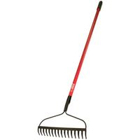 BULLY Tools 92309 Bow Rake, 16 Tine, Steel Tine, Steel Head, 58 in L Handle