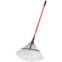 BULLY Tools 92312 Thatching and Leaf Rake, 24 Tine, Fiberglass Handle, 50 in L Handle