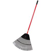 BULLY Tools 92624 Leaf Rake, 26-Tine, Poly Tine, Fiberglass Handle, 41 in L Handle