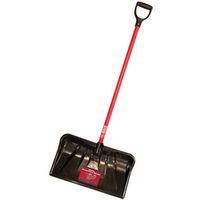 BULLY Tools 92814 Snow Shovel, 22 In W Blade, 19-3/4 In L Blade, Fiberglass Handle, 56 In OAL