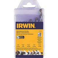 Irwin 4935078 Drill Bit Set, Multi-Material, 5-Piece, Steel, Uncoated