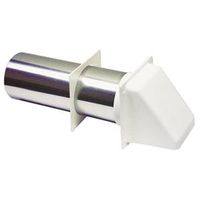 Lambro 224WS White Plastic Hood Vent, 6.49" W x 4.81" H, 4" Duct