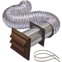 Lambro 1377B Wall Louvered Vent Kit with 4 x 11 in Aluminum Snap Lock Tail Pipe