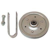 Prime-Line 4" Pulley with Strap and Axle Bolt, 3/16" Bore, Galvanized Steel