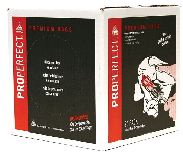 Trimaco 80025 Painter's Rag, 18 x 18 in, Cotton, White - 18X18 Properfect Wipers 2
