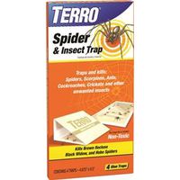 Terro T3206 Spider and Insect Trap, Clear, 10 in L, 4 in W, 4PK