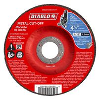 Diablo Cut-Off Wheel, 4-1/2" Dia, 1/16" Thick, 7/8" Arbor, Aluminum Oxide Abrasive