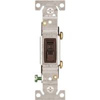 Eaton 1301-7B Toggle Switch, 15 A, 120 V, Push-In Terminal, Polycarbonate, Brown