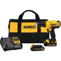 DEWALT DCD771C2 Drill/Driver Kit, 20V, 1/2 in Keyless Chuck, Battery Included