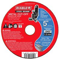 Diablo Steel Demon Cut-Off Disc, 5 in Dia, 0.045 in Thick, 7/8 in Arbor, Ceramic Abrasive