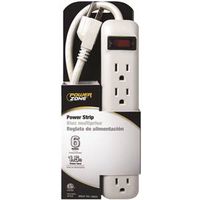PowerZone OR801118 Power Outlet Strip, Straight Plug, 6-Socket, 15A, 125V