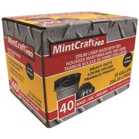 Vulcan FG-03812-10A Drum Liner, 55 gal, Poly, Black