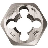 Irwin 9743 Metric Die, M12-1.5 Thread, Fine Thread, Right Hand Thread, HCS 12mm x 1.50 Hex Die