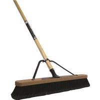 Quickie 863HDSU Push Broom, 24 in Sweep Face, Polypropylene Bristle, Wood Handle, Black