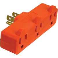 PowerZone ORAD0100 Outlet Tap, 3-Outlet, 2-Pole/3-Wire, Orange