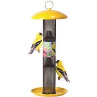 Perky-Pet NO/NO YSSF00346 Finch Tube Bird Feeder, 18-13/16 in H, 1.5 lb, Metal, Yellow, Powder-Coate