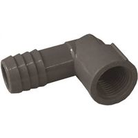 Boshart 3/4" x 1/2" PVC Combination and Reducing Pipe Elbow, 90° Angle, Black