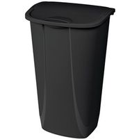 Sterilite 10759006 Wastebasket, 11.3 Gal, Plastic, Black, Lift-Top Lid Swingtop
