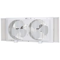 PowerZone 9-Inch 2-Speed Window Fan with 6 Blades and Rotary Control, White (BP2-9)