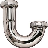 Plumb Pak PP1CP J-Bend Without Cleanout, 1-1/4 x 1-1/4 in, Slip Joint, Brass, Chrome