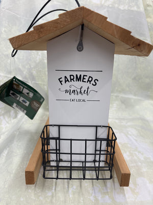 Farmhouse Hopper Bird Feeder with Suet