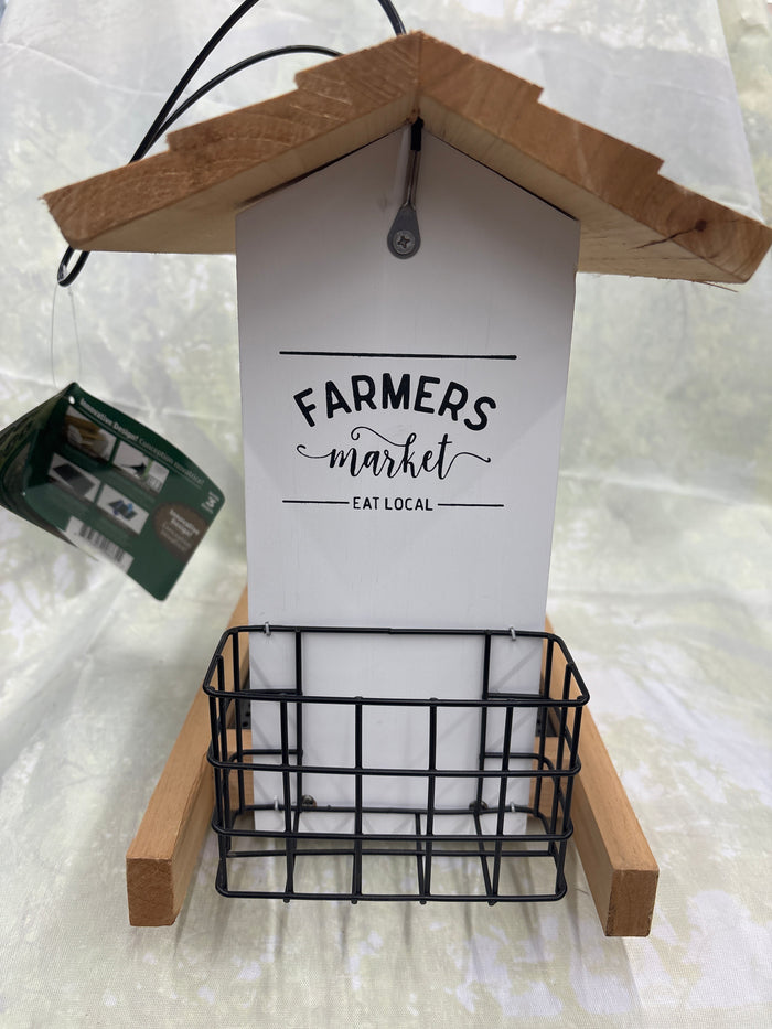 Farmhouse Hopper Bird Feeder with Suet