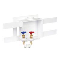 Oatey Washing Machine Outlet Box, 1/2" PEX Crimp Connection, Brass/Polystyrene, White