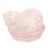 Gardener's Blue Ribbon VS4 Plant Saucer, 4" Dia, Round, Plastic, Clear