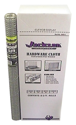 Jackson Wire 11 03 13 13 Hardware Cloth, 5 ft L, 36 in W, 19 ga, 1/2 x 1/2 in Mesh, Galvanized