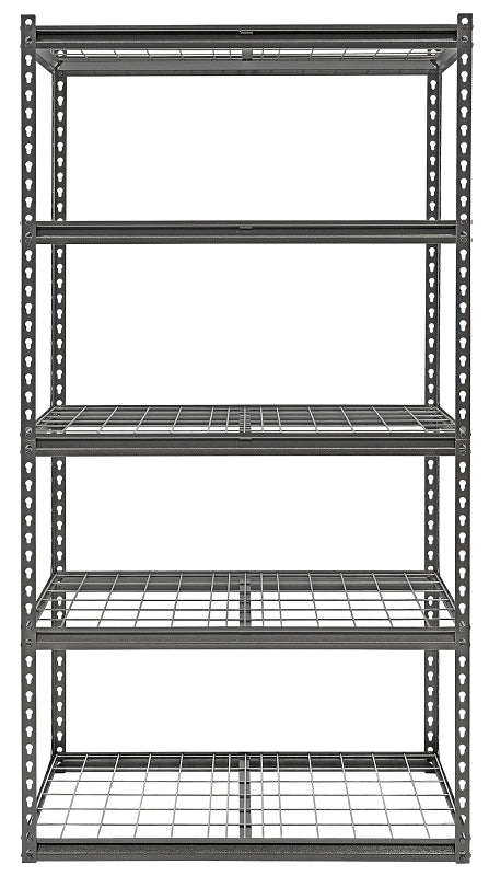 ProSource 310-ORG1505M Boltless Shelving Unit, 5-Shelf, 36 in W x 18 in D x 72 in H, Wire Decking