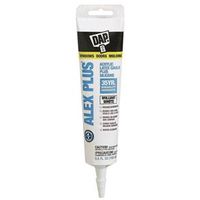 DAP Alex Plus Acrylic Latex Caulk with Silicone, White, 5.5 fl oz Squeeze Tube, -20 to 180°F