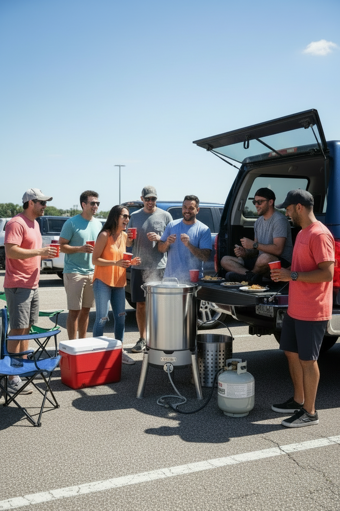 Bayou Classic Cooker Kit, 58,000 BTU, Propane, 1-Burner, Stainless Steel (KDS-144)