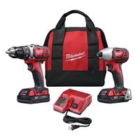 Milwaukee 2691-22 Combination Tool Kit, 1.5 Ah, 18 V, Lithium-Ion, 2-Tools