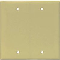 Eaton Cooper Wiring PJ23V Wallplate, 4.95 in L, 4.88 in W, 2-Gang, Polycarbonate, Ivory