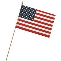 Valley Forge USA Stick Flag Display, 48 Printed No-Fray Polycotton Flags, 12 x 18 in.