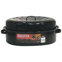 Granite Ware F0510-4 Oval Roaster with Lid, 20 lb Capacity, Black, 19 in L, 13-1/2 in W, 8-1/2 in H