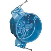 Carlon BH525A Ceiling Box, Bracket Mounting, 4 in W, 4 in D, 3 in H, 1-Gang, PVC, Blue
