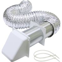 Lambro Wall Hood Vent Kit, Plastic, White, Includes 4" x 11" Aluminum Snap Lock Tail Pipe, 10 Pack