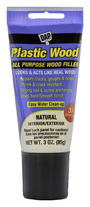 DAP Wood Filler Paste, Slight, Natural, 3 oz Tube