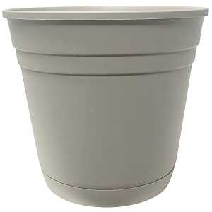 Taupe Planter with Saucer, 12 inches