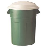 Rubbermaid FG289487EGRN Round Trash Can, 32 Gallon Capacity, Plastic, Evergreen, Snap-Lock Lid