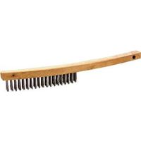 ProSource WB00319S Wire Brush, 5-7/8 in L Brush, 5/8 in W Brush, Metallic Bristle, Hardwood Handle, 7 in L Handle