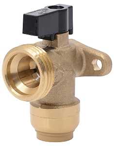 SharkBite Push-to-Connect Angle Valve, 1/2" x 3/4" Connection, Brass Body, 200 PSI (25560LF)
