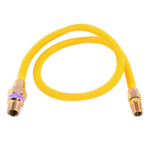 Eastman Gas Connector, 1/2 x 3/8 in, Stainless Steel, Epoxy-Coated, 36 in L (10YE52V036B)