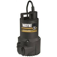 Wayne Portable Submersible Utility Pump, 1-Phase, 2.5A, 120V, 0.166HP, 1-1/4" Outlet, 3100 GPH