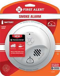 First Alert 1046827 Smoke Alarm, Ionization Sensor, White Fire Alarm