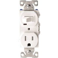 Eaton Cooper Wiring TR274W Combination Switch/Receptacle, 2-Pole, 15A, 120V, 125V, White