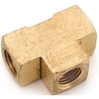 Anderson Metals Brass Pipe Tee, 1/8" FPT, 1000 PSI Pressure (756101-02)