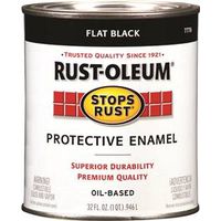 Rust-Oleum Stops Rust Enamel Paint, Oil-Based, Flat Black, 1 qt, Covers 50-110 sq ft